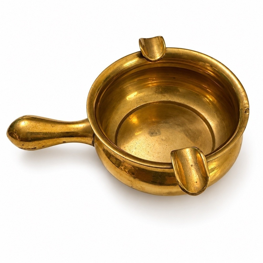 Vintage Brass Handled Ashtray Made in India MCM Barware Tobacciana Decor MCM